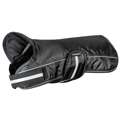Knuffelwuff hundefrakke funktionstekstil reflekterende med krave 35cm sort