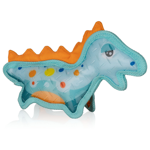 Knuffelwuff-dinosaur-hundelegetøj Stegosaurus lavet af gummi og stof