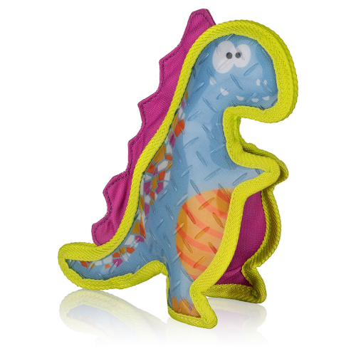 Knuffelwuff-dinosaur-hundelegetøj T-Rex lavet af gummi og stof